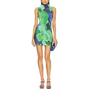 L'Idee 'Gisele' Green Mini Plisse Dress Size S
